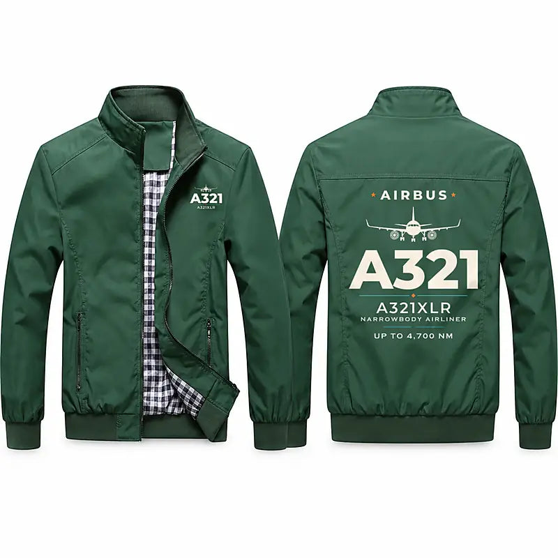Airbus A321XLR Stylish Jackets - Stand Collar - Heritage - Green
