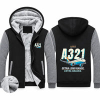 Thumbnail for Airbus A321XLR Zipped Sweatshirts - Cartoon - Black & Gray