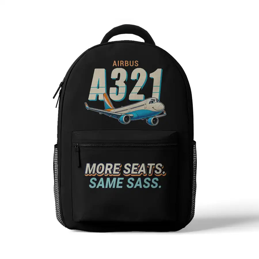 Airbus A321neo - 3D Backpack - Cartoon - Black