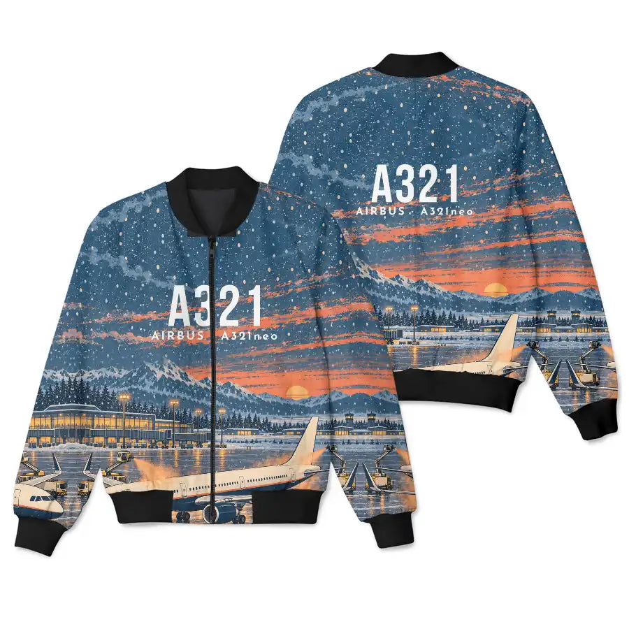 Airbus A321neo 3D All-Over Print Clothing - Bomber Jacket - 3D