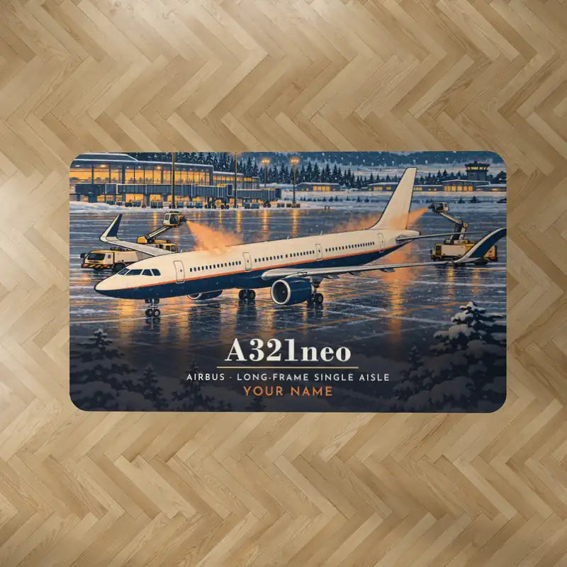 Airbus A321neo - 3D + Name - Rectangle Carpet - Full Print