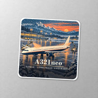 Thumbnail for Airbus A321neo - 3D - Square Sticker - Close-up