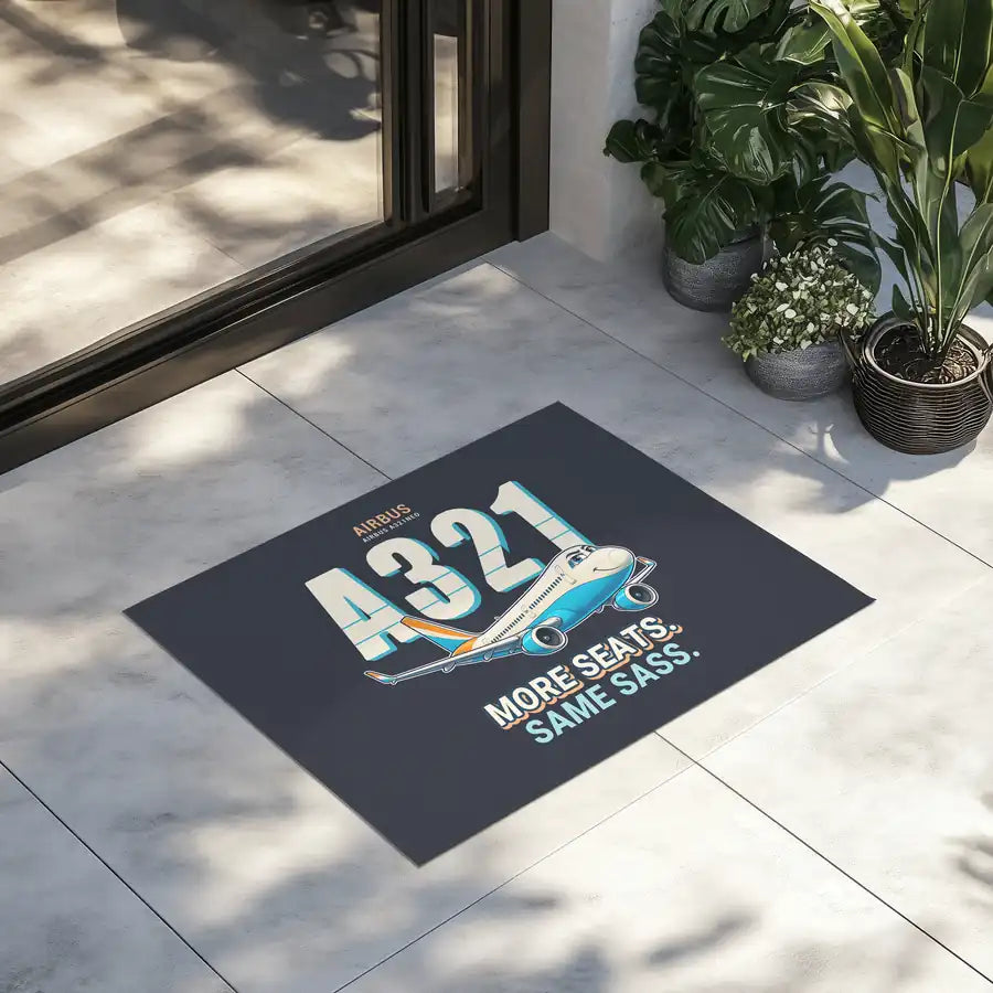 Airbus A321neo - Cartoon - Door Mat