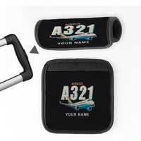 Thumbnail for Airbus A321neo - Cartoon + Name - Luggage Handle Cover - Black