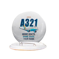 Thumbnail for Airbus A321neo - Cartoon + Name - Pin - White