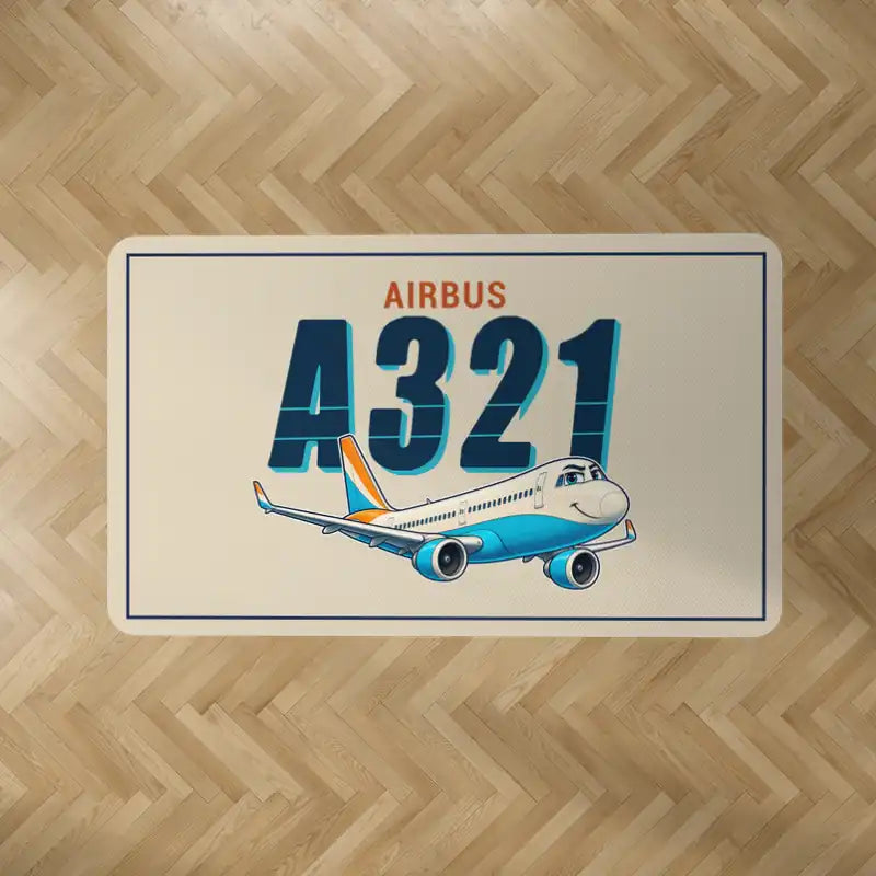 Airbus A321neo - Cartoon - Rectangle Carpet - Beige