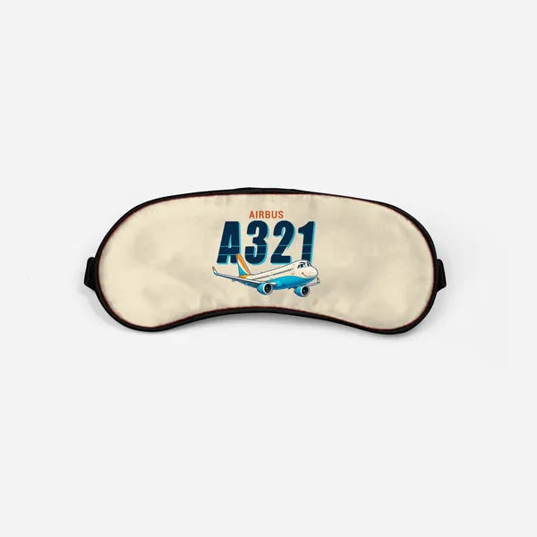 Airbus A321neo - Cartoon - Sleep Mask - Beige