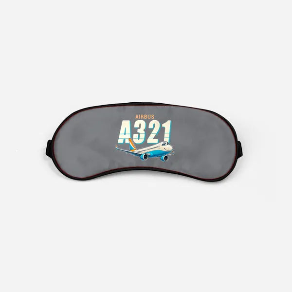 Airbus A321neo - Cartoon - Sleep Mask - Gray