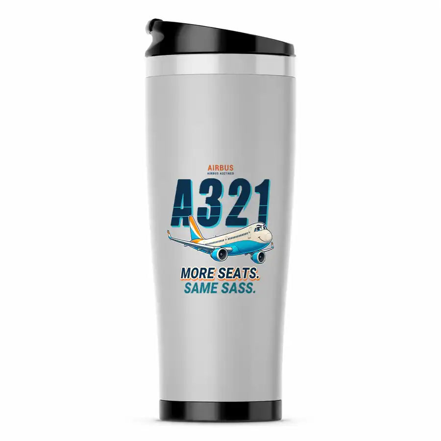 Airbus A321neo - Cartoon - Stainless Steel (No Holder) - Light Gray