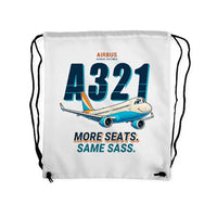 Thumbnail for Airbus A321neo - Drawstring Bag - Cartoon - White