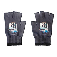 Thumbnail for Airbus A321neo - Gloves - Cut - Cartoon + Name - Black