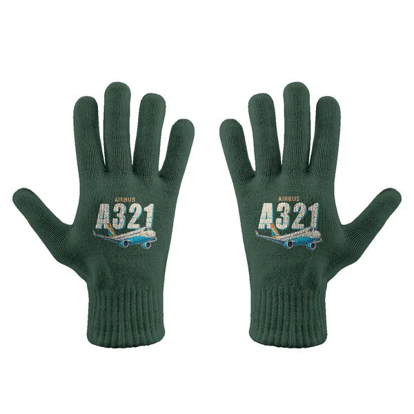 Airbus A321neo - Gloves - Full - Cartoon - Dark Green