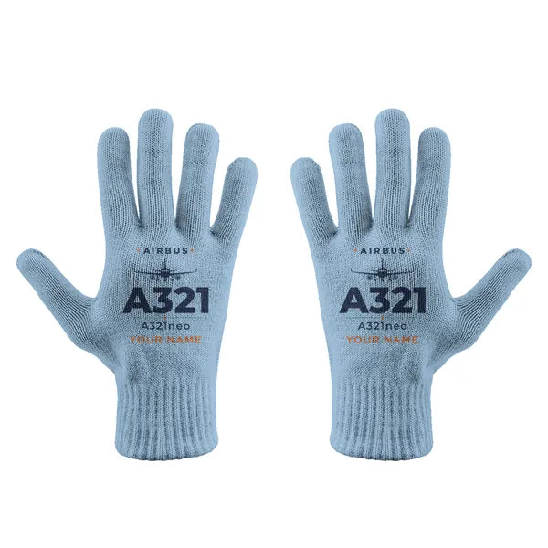 Airbus A321neo - Gloves - Full - Heritage + Name - Light Blue