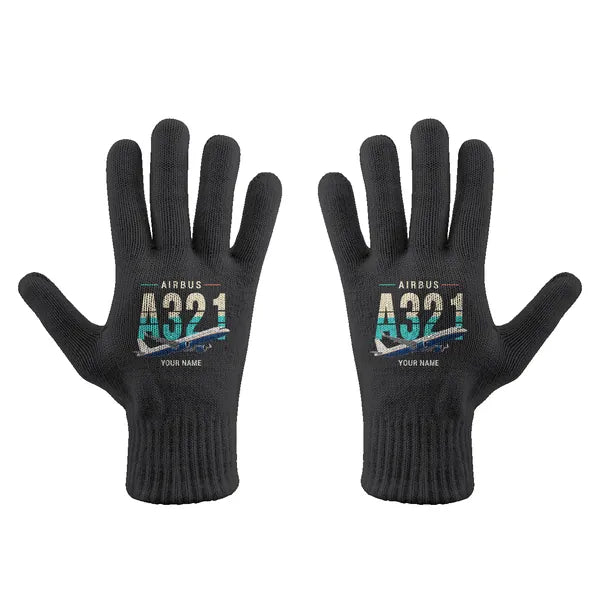 Airbus A321neo - Gloves - Full - Original + Name - Black