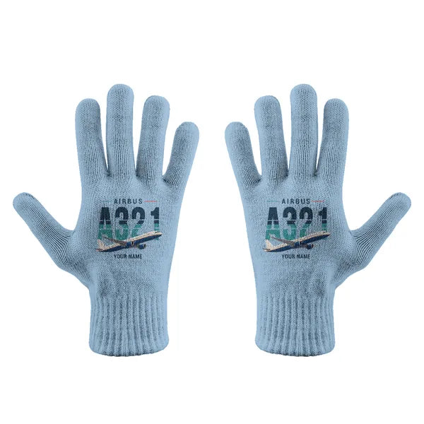 Airbus A321neo - Gloves - Full - Original + Name - Light Blue