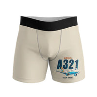 Thumbnail for Airbus A321neo - Men Boxers - Cartoon + Name - Beige