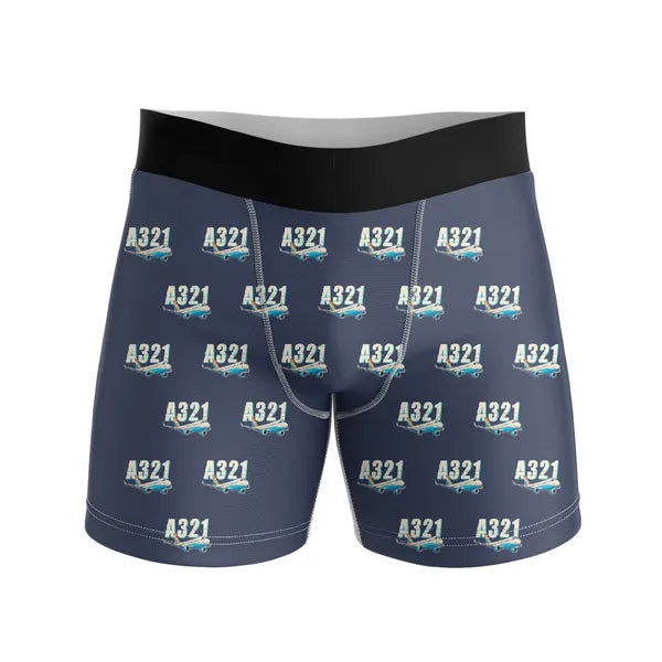 Airbus A321neo - Men Boxers - Cartoon Pattern - Navy Blue