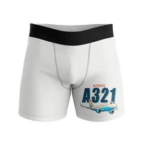 Thumbnail for Airbus A321neo - Men Boxers - Cartoon - White