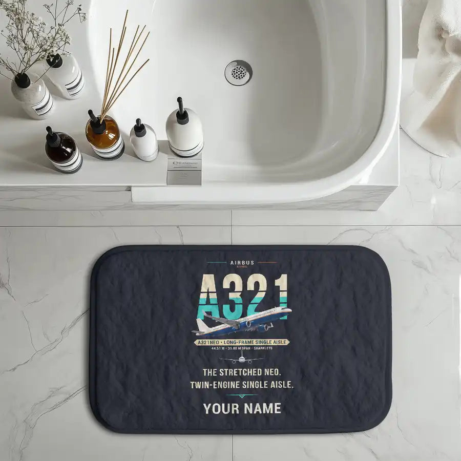 Airbus A321neo - Original + Name - Bath Mat