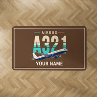 Thumbnail for Airbus A321neo - Original + Name - Rectangle Carpet - Brown