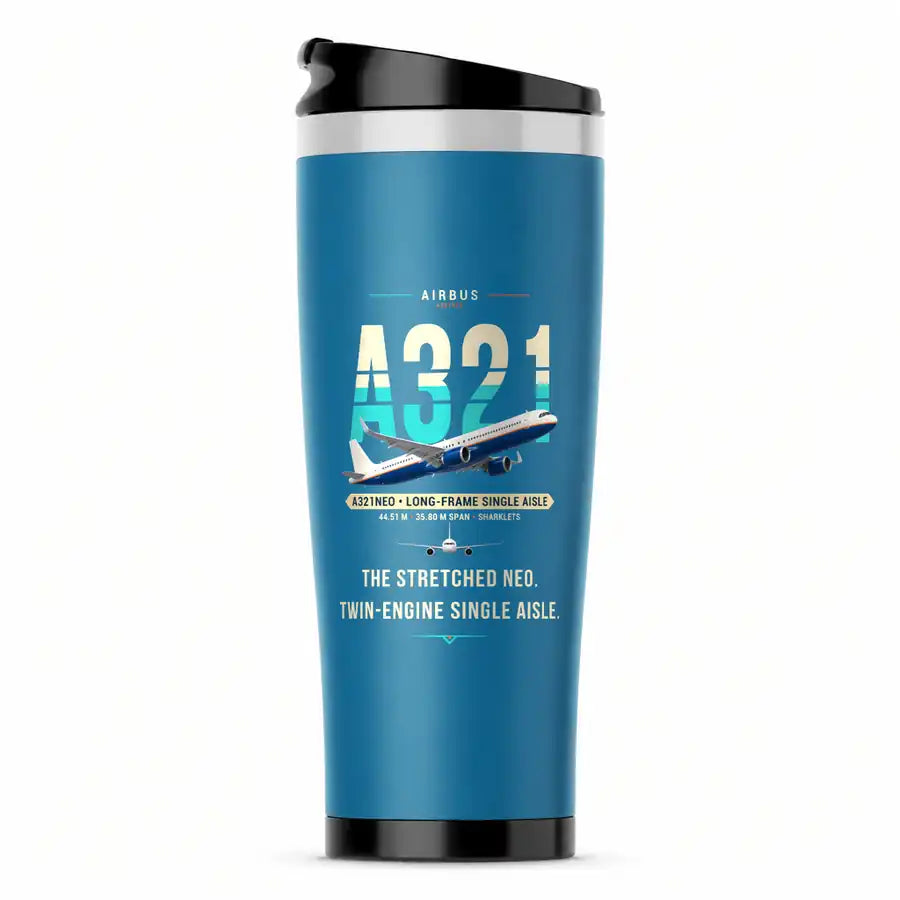 Airbus A321neo - Original - Stainless Steel (No Holder) - Light Blue