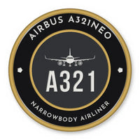 Thumbnail for Airbus A321neo Patches - Circle - Black Gold