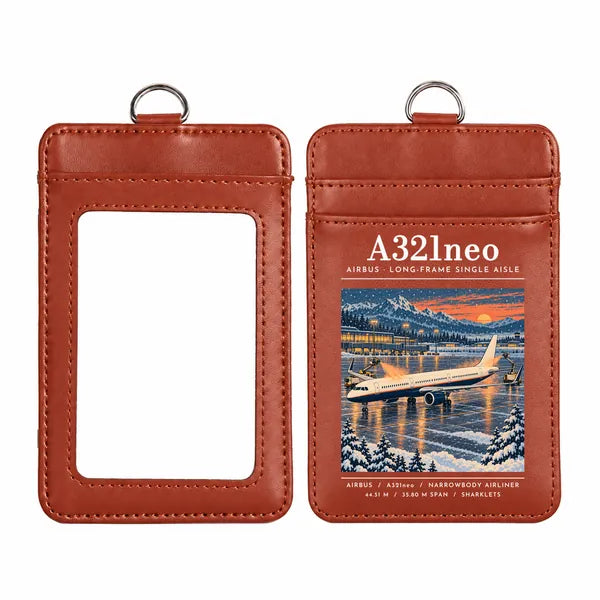 Airbus A321neo - Poster - ID Card Holder - Light Brown