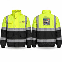 Thumbnail for Airbus A321neo Reflective Winter Jackets - Poster - Fluorescent Yellow & Navy