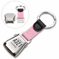 Thumbnail for Airbus A321neo - Seat Belt Key Chain - Tag - Pink