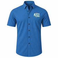 Thumbnail for Airbus A321neo - Short Sleeve Shirt - Cartoon - Blue