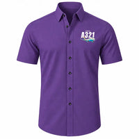 Thumbnail for Airbus A321neo - Short Sleeve Shirt - Cartoon - Purple