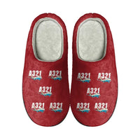 Thumbnail for Airbus A321neo - Slippers - Cotton - Cartoon Pattern - Red