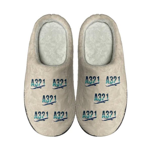Airbus A321neo - Slippers - Cotton - Original Pattern - Beige