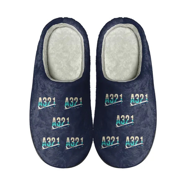 Airbus A321neo - Slippers - Cotton - Original Pattern - Navy Blue