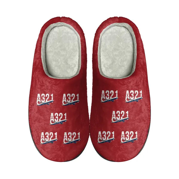 Airbus A321neo - Slippers - Cotton - Original Pattern - Red