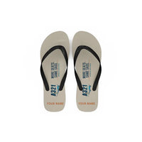 Thumbnail for Airbus A321neo - Slippers - Flip Flops - Cartoon + Name - Beige