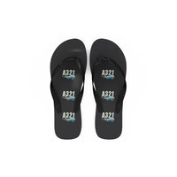 Thumbnail for Airbus A321neo - Slippers - Flip Flops - Cartoon Pattern - Black