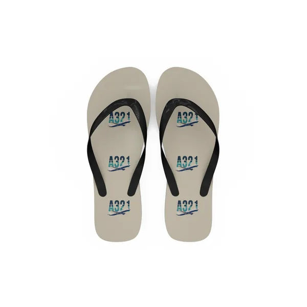 Airbus A321neo - Slippers - Flip Flops - Original Pattern - Beige