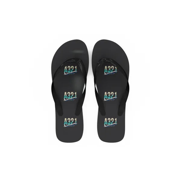 Airbus A321neo - Slippers - Flip Flops - Original Pattern - Black