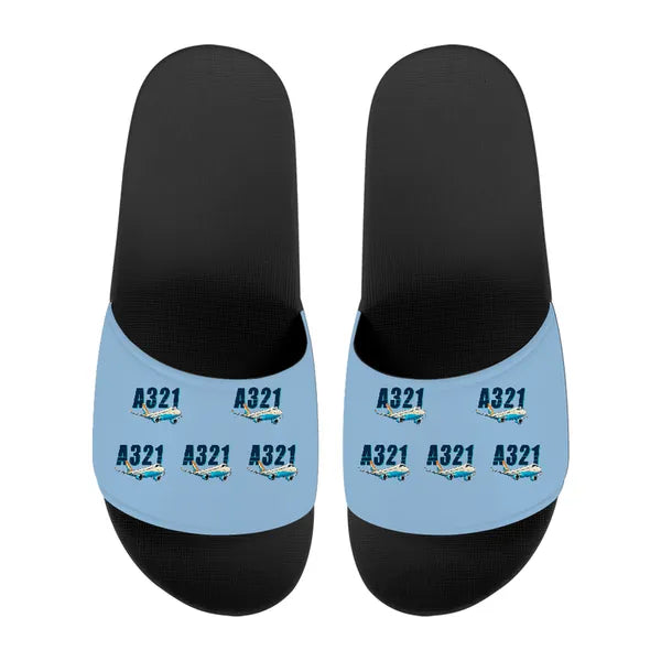 Airbus A321neo - Slippers - Sport - Cartoon Pattern - Light Blue