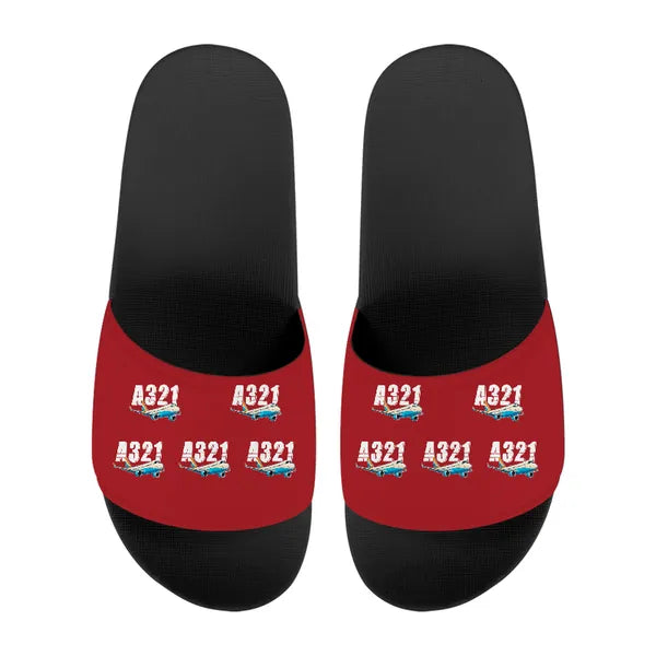 Airbus A321neo - Slippers - Sport - Cartoon Pattern - Red