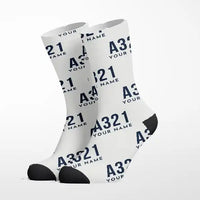 Thumbnail for Airbus A321neo - Socks - White + Name