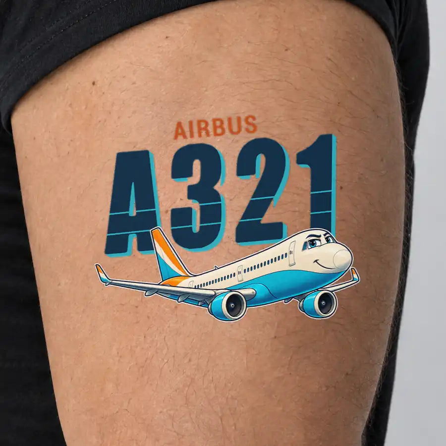 Airbus A321neo - Tattoo - Cartoon - Man
