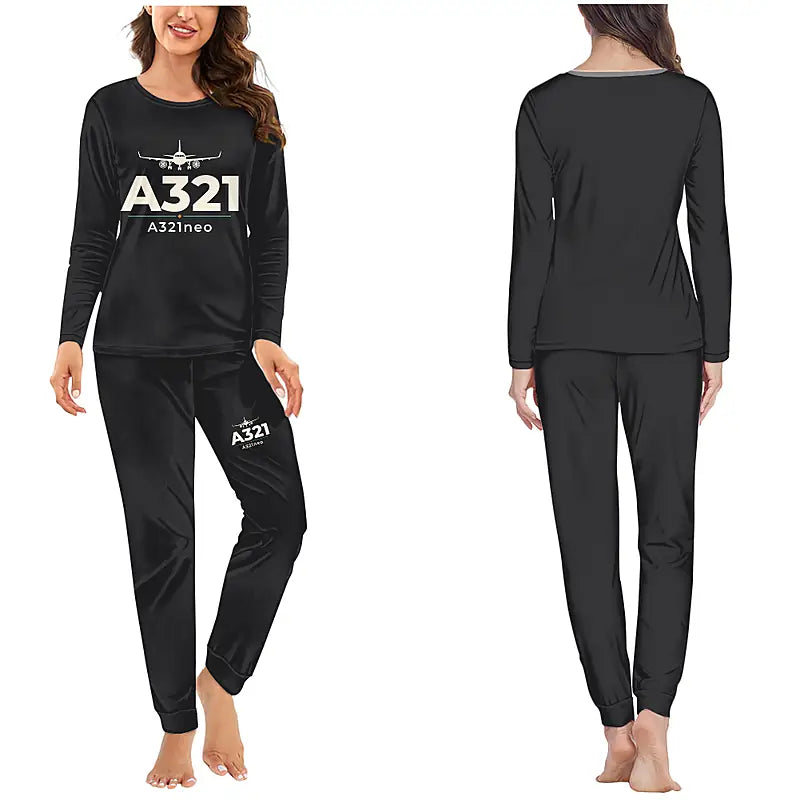 Airbus A321neo - Women Pajamas - Heritage Chest - Black