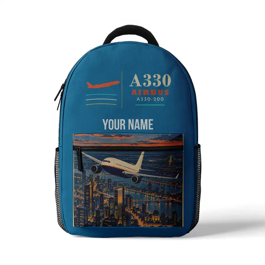 Airbus A330-200 - 3D Backpack - Light Blue + Name
