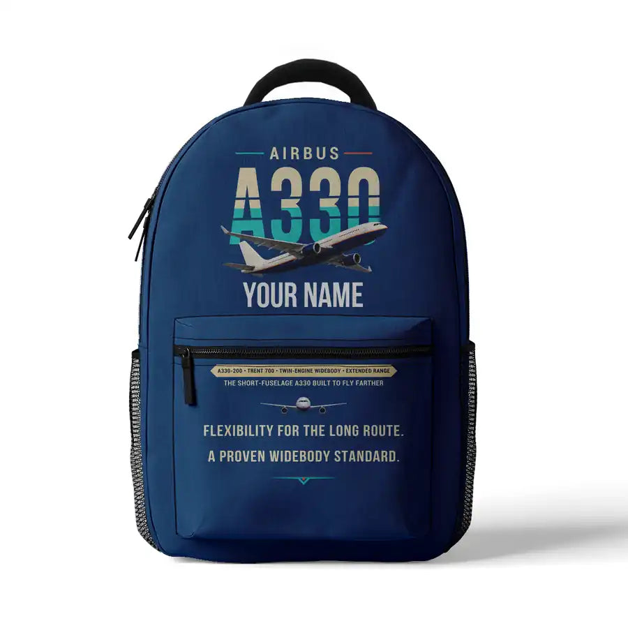 Airbus A330-200 - 3D Backpack - Original + Name - Blue