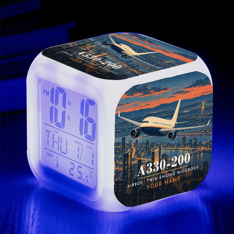 Airbus A330-200 - 3D + Name - Alarm Clock