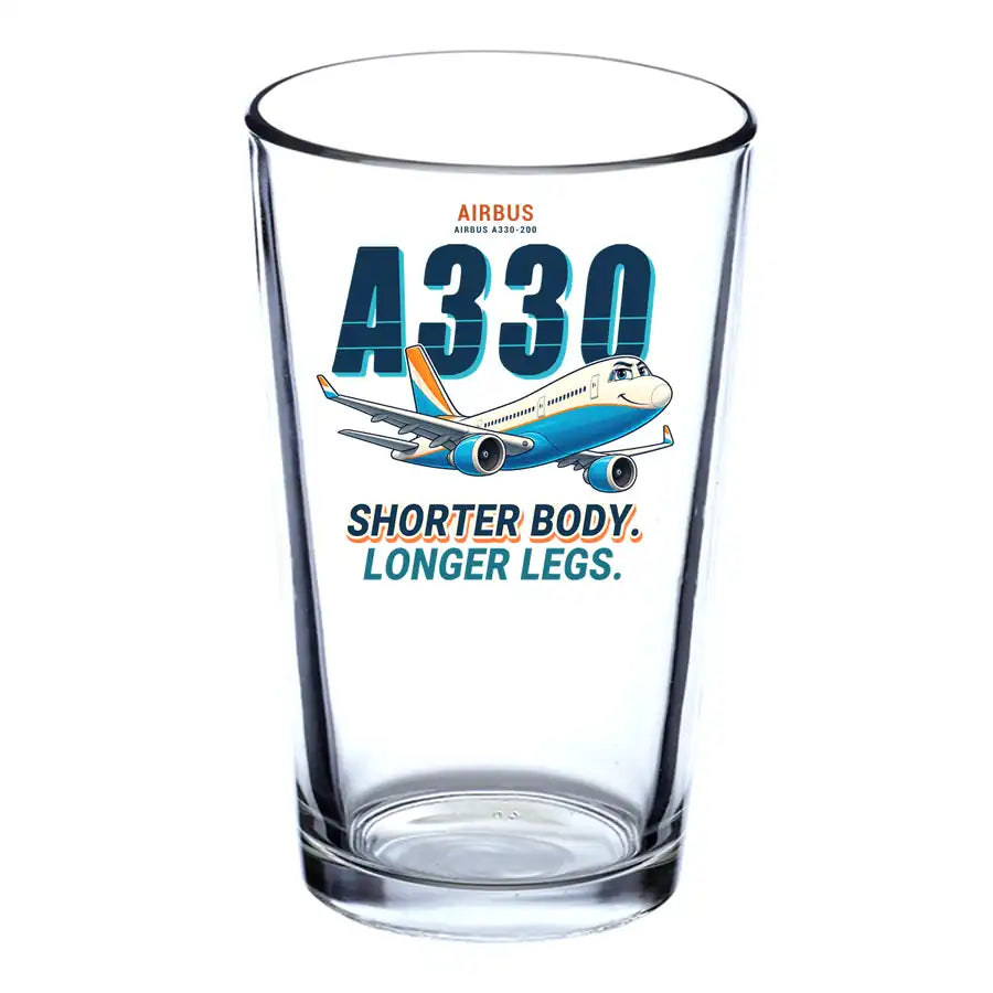 Airbus A330-200 - Cartoon - Beer & Water Glass