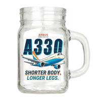 Thumbnail for Airbus A330-200 - Cartoon - Cocktail Glass (Mason Jar)