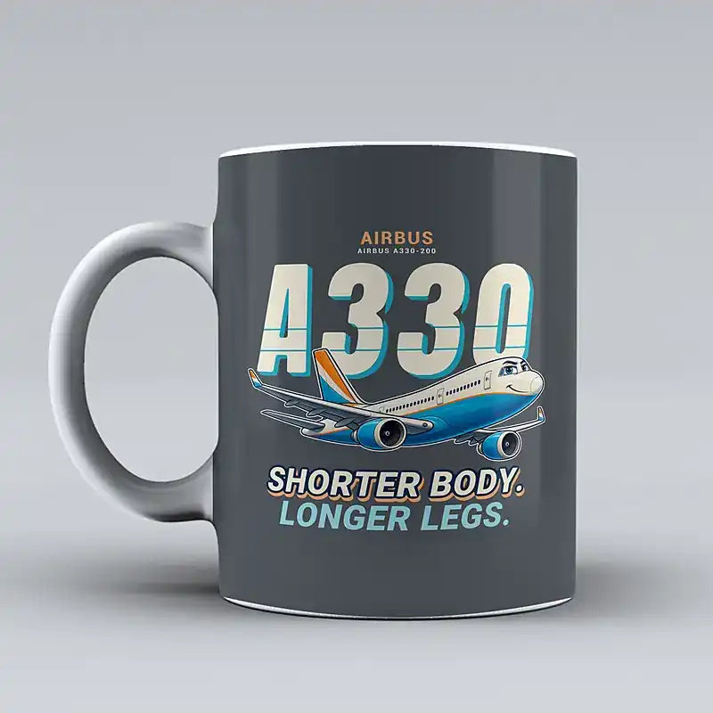 Airbus A330-200 - Cartoon - Mug - Gray